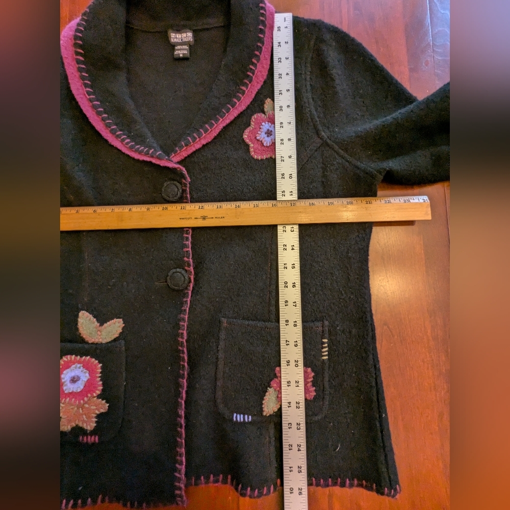 Nomadic Traders Boiled Wool Jacket With Floral Ap… - image 7